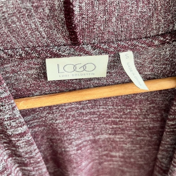 LOGO by Lori Goldstein Drape Front Space Dye Knit Cardigan - Picture 4 of 5